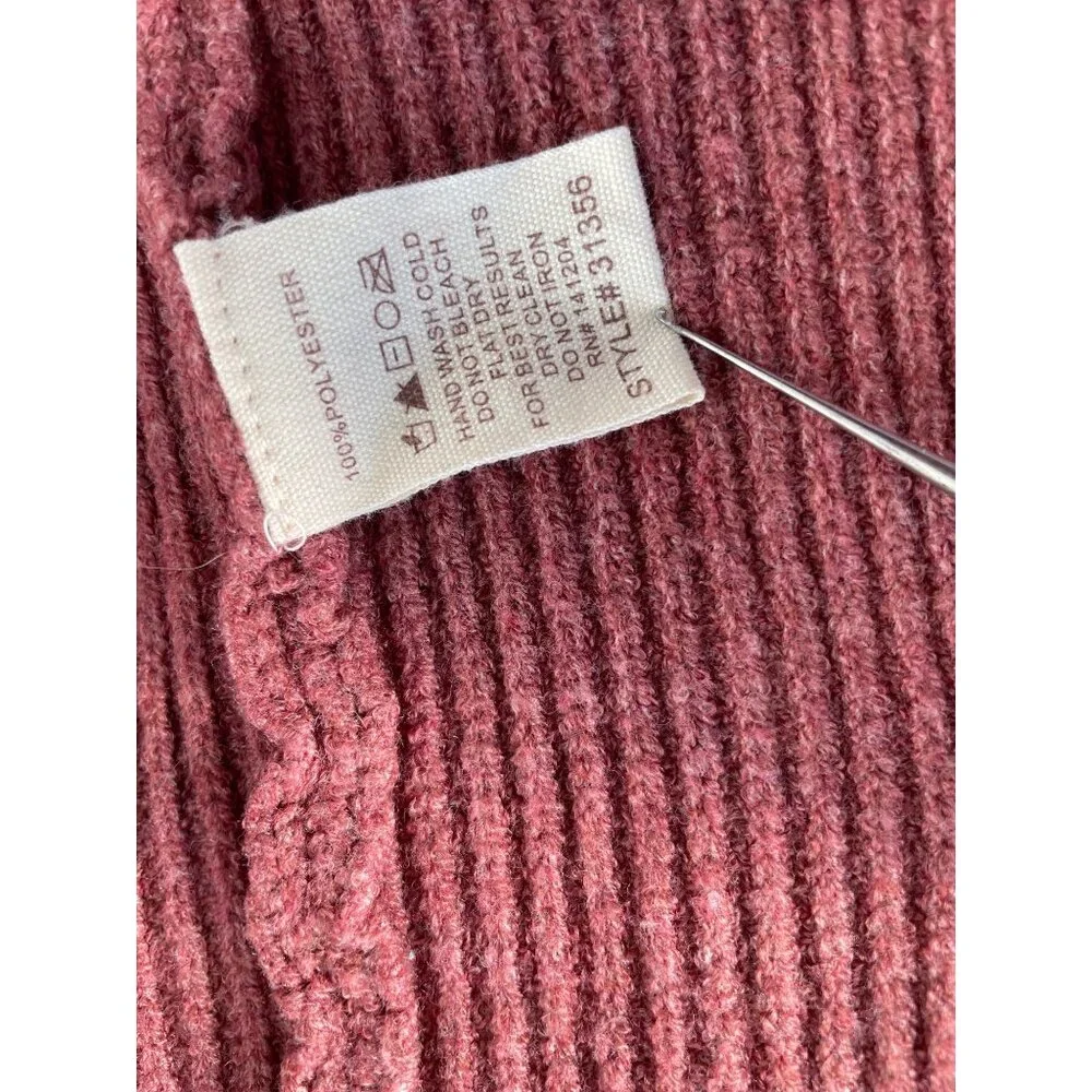 The Nines Cardigan Sweater Size Medium Open Front Lace Up Back Rose Pink Capsule